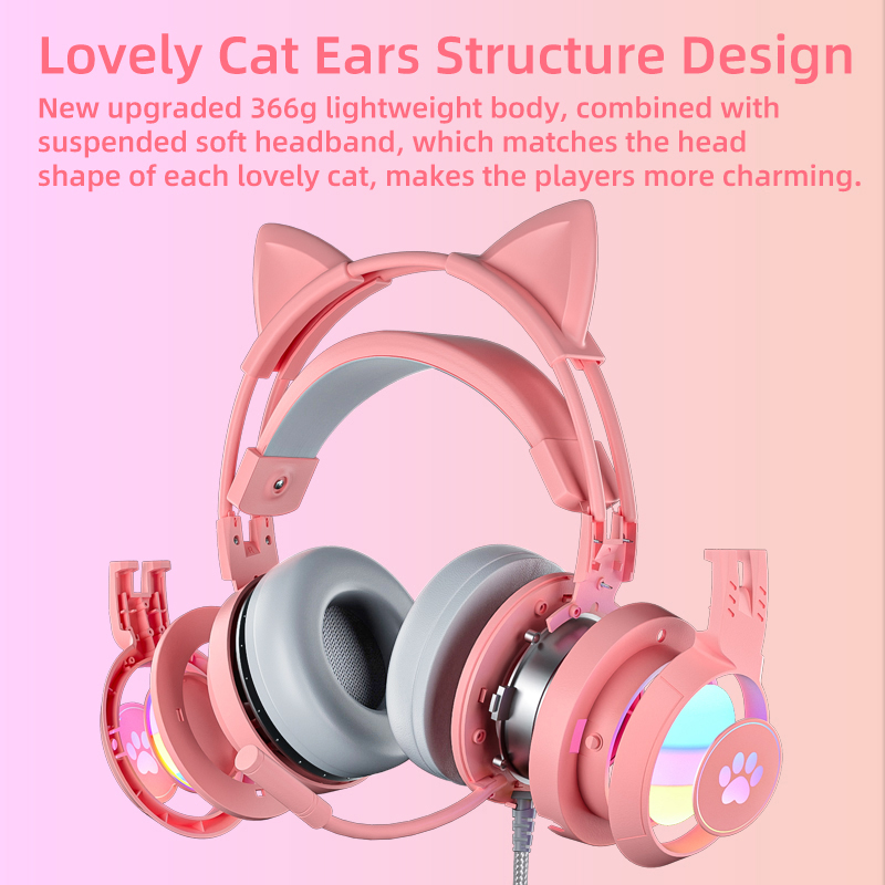 Pc Gaming Earbuds - Pink Gaming Headset for PC, PS4,