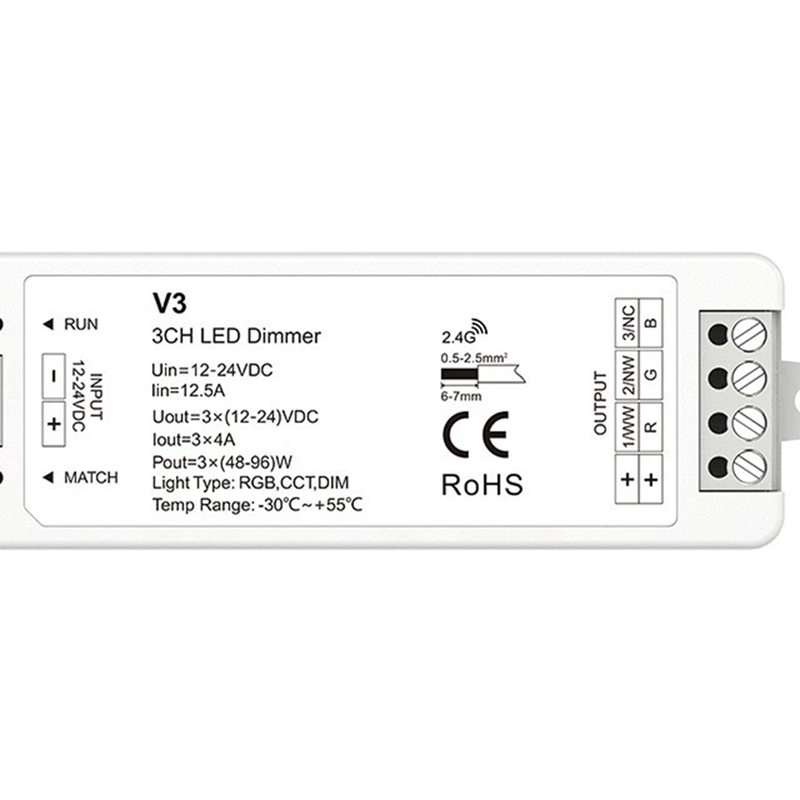 LED Controller 3-Channel V3 2. - огляд і ціна Rgb Light Strip