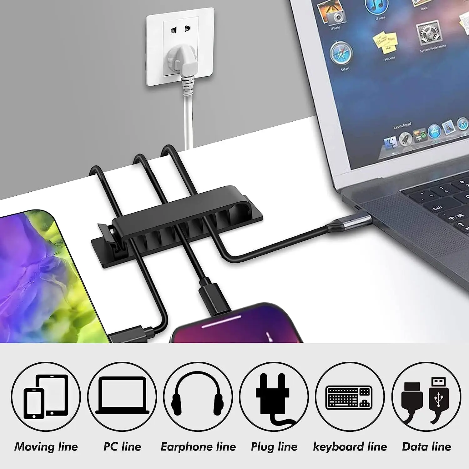 Cable Organizer Self Adhesive  - огляд і ціна Desk Cable Organizer