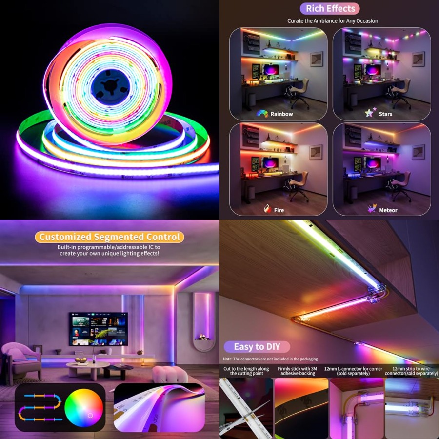 RGB Smart IC COB LED Strip Lig - огляд і ціна Rgb Light Strip