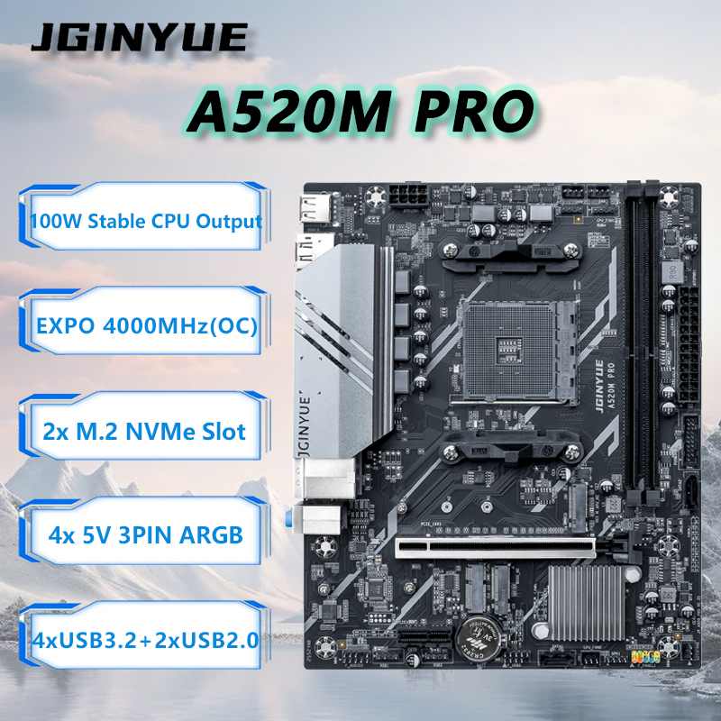 JGINYUE A520M PRO Motherboard  - огляд і ціна Pc Gaming Kit