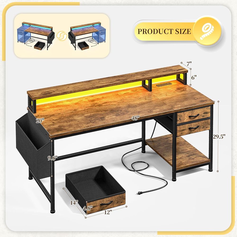 Compact 48 Gaming Desk with Wi - огляд і ціна Rgb Light Strip