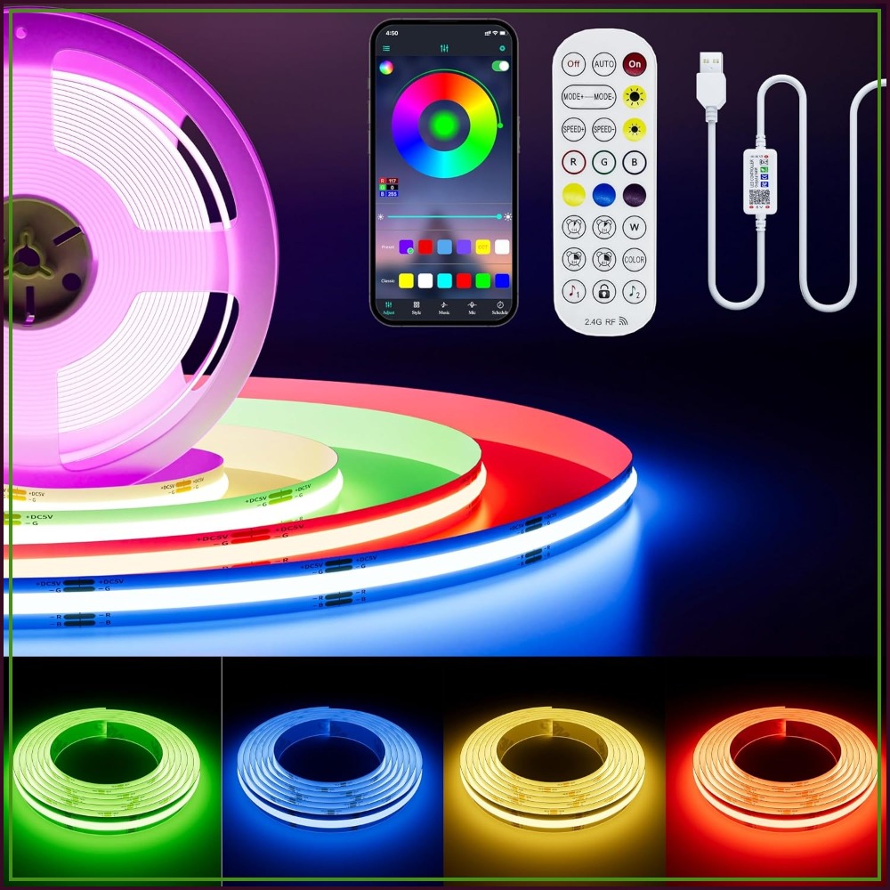 5V USB COB RGB LED Strip Light - огляд і ціна Rgb Light Strip