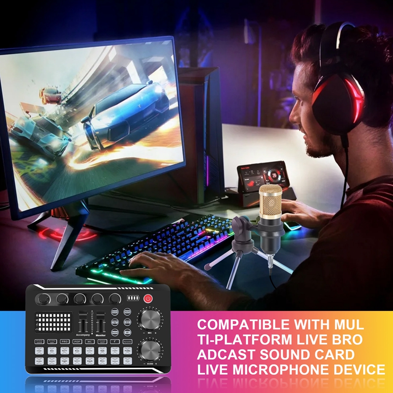 F998 Sound Card Kit,BM-800 Mic - огляд і ціна Pc Gaming Kit